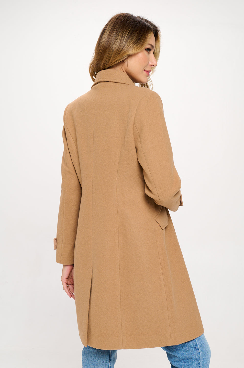 Vegan Wool Button Coat