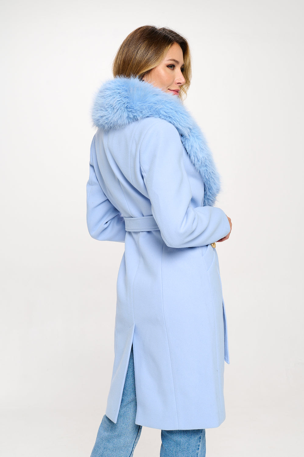 Faux Fur Collar Coat