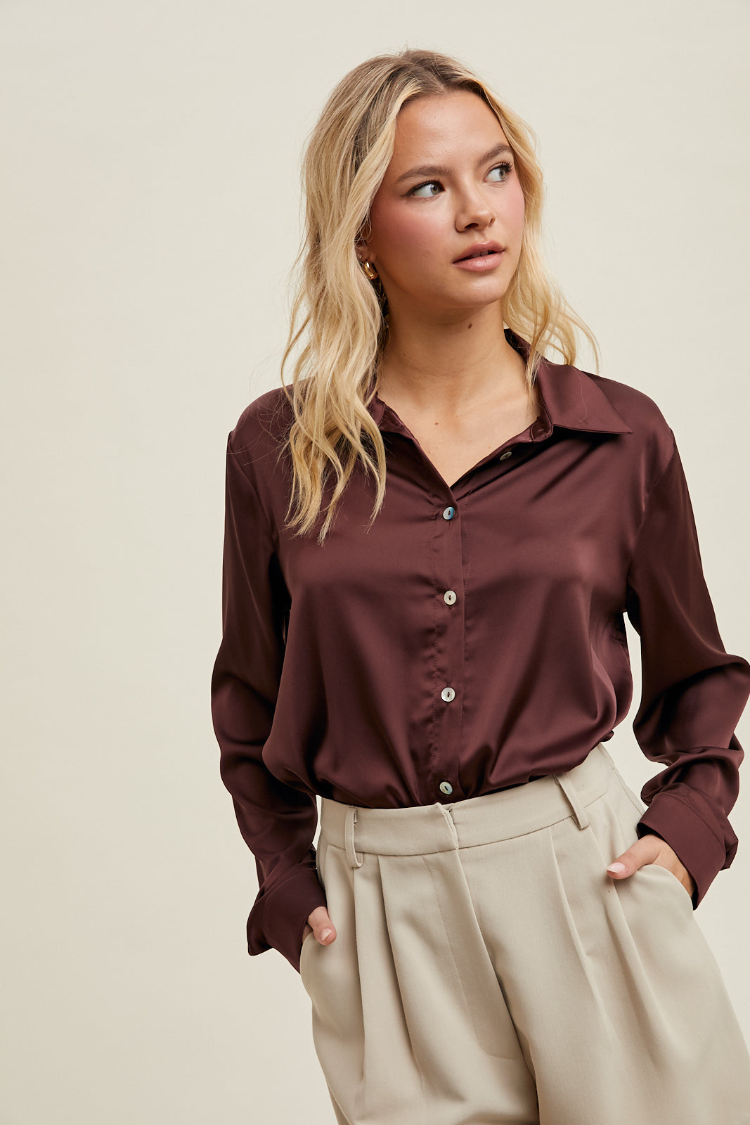 Button Up Bodysuit - Mocha