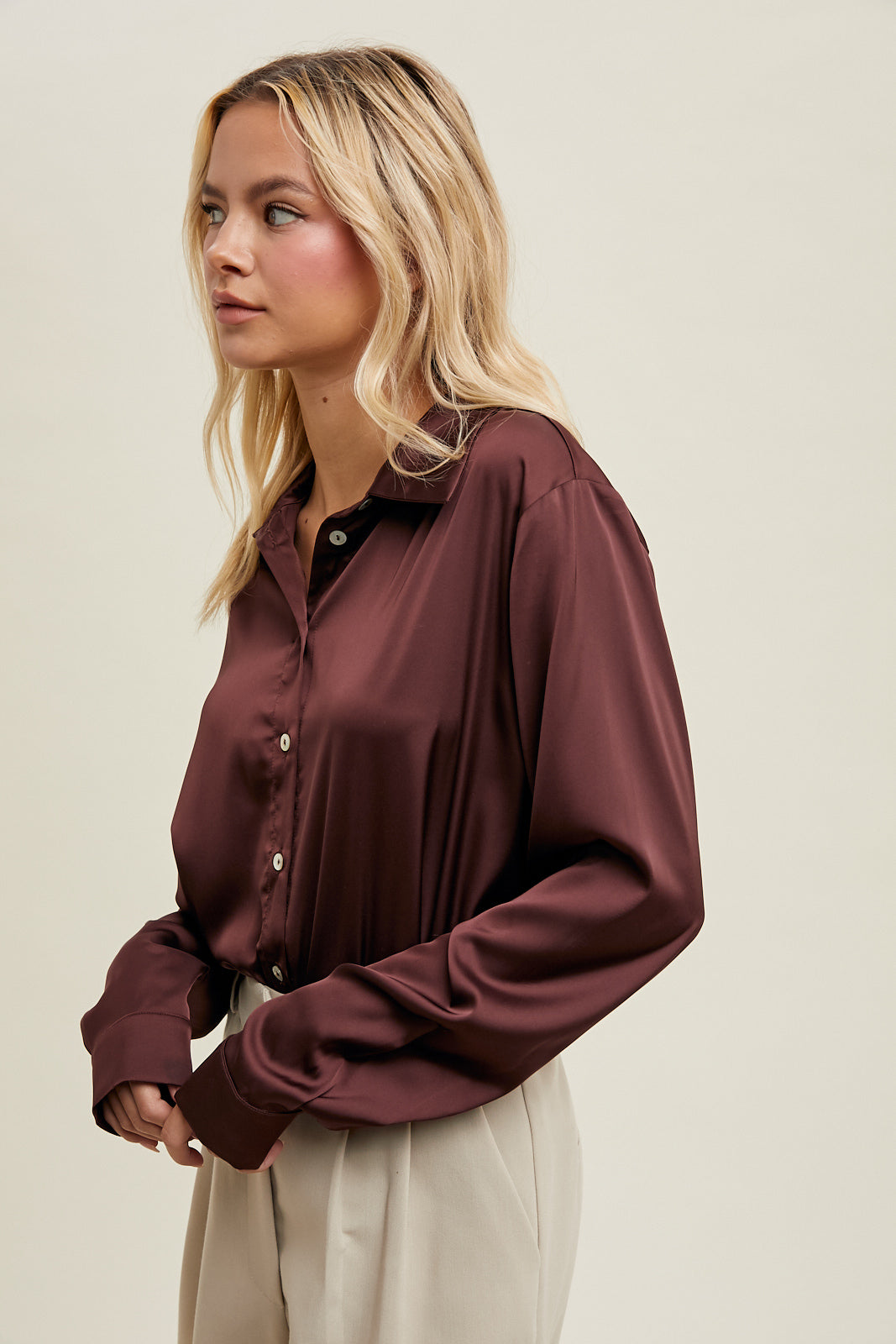 Button Up Bodysuit - Mocha