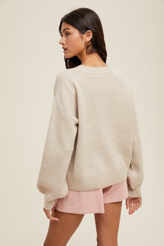 3D Floral Detail Sweater