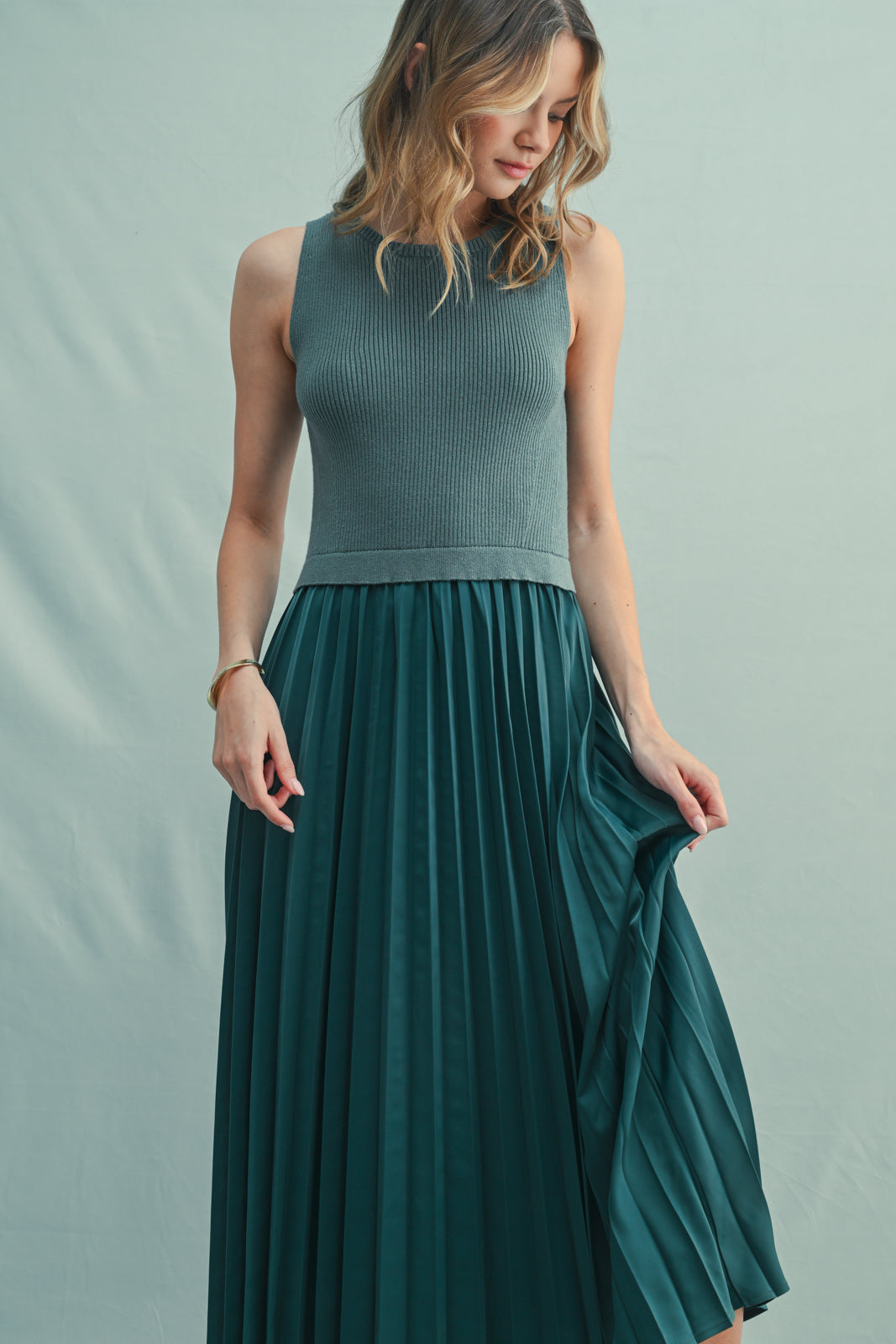 Two Tone Teal Dress