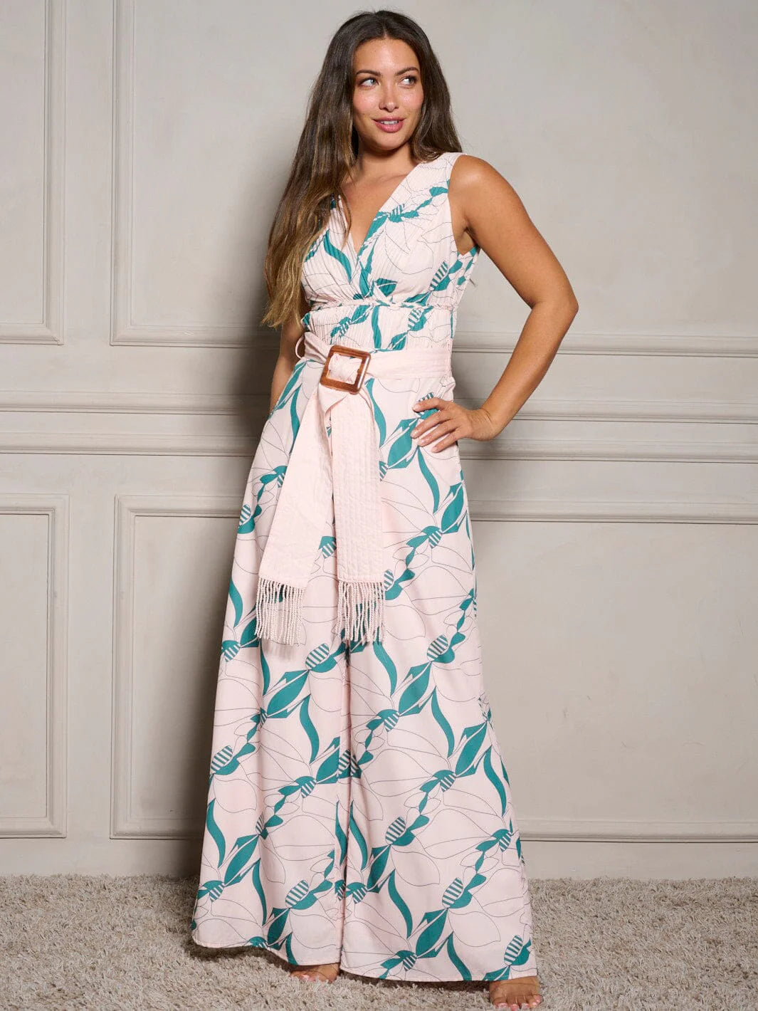 Wide Leg Belted Jumpsuit