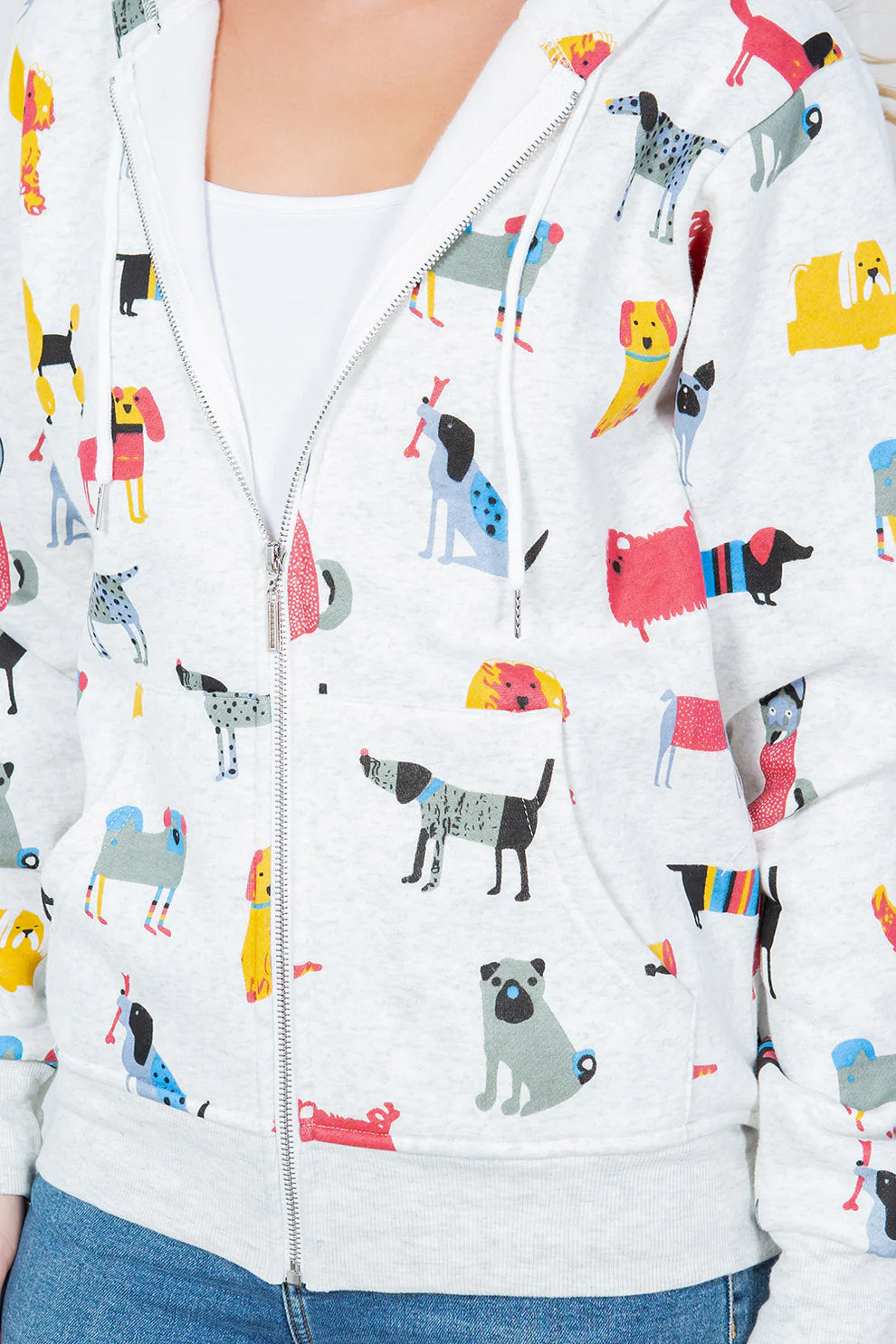Colorful Dog Zip Hoodie