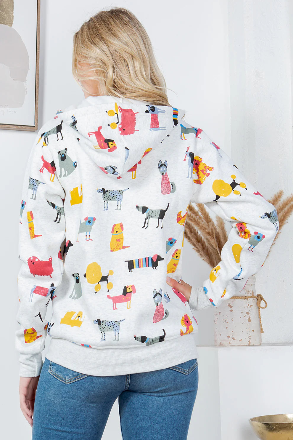 Colorful Dog Zip Hoodie
