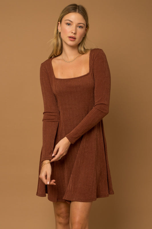 Cinnamon Square Neck Dress