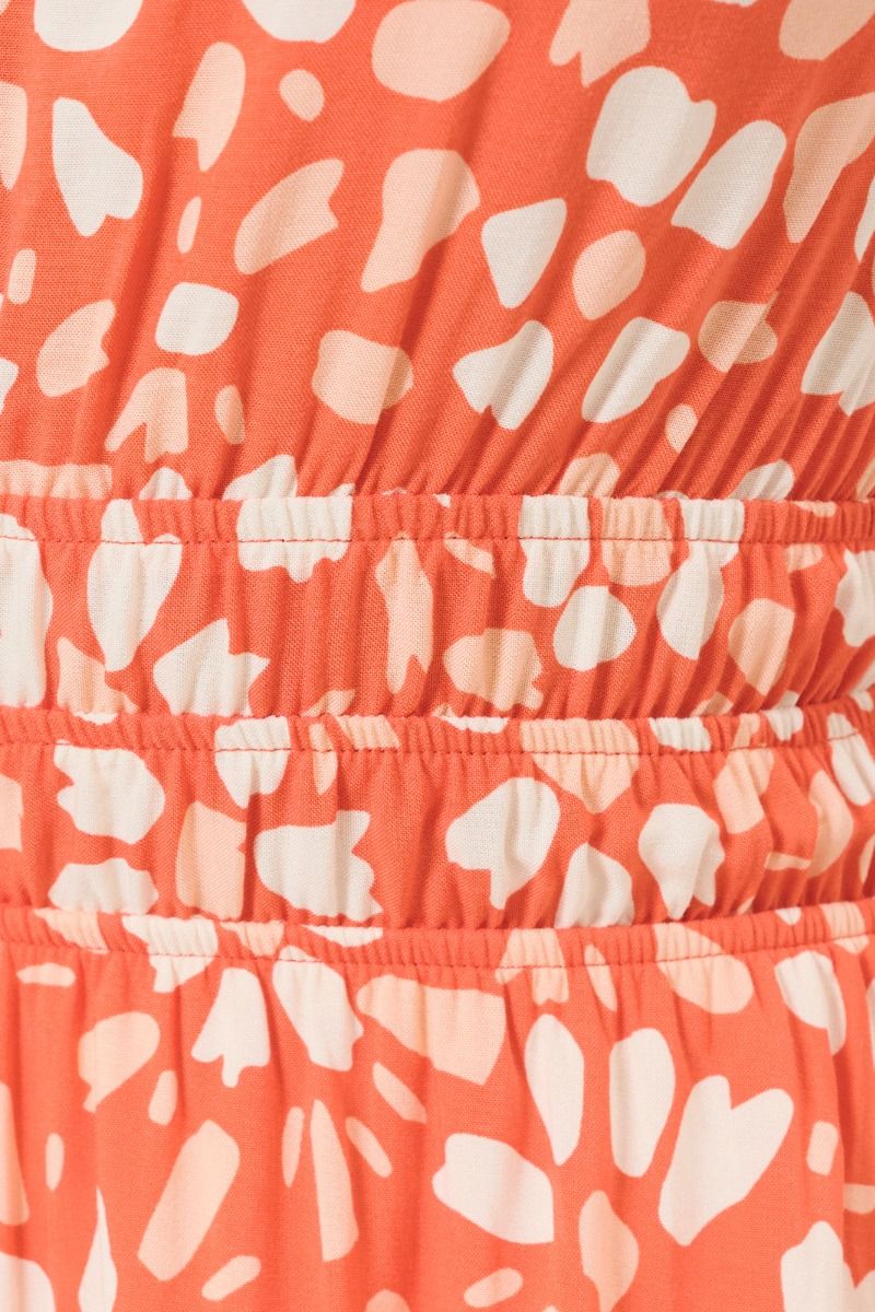 Split Neck Ruffle Hem Dress