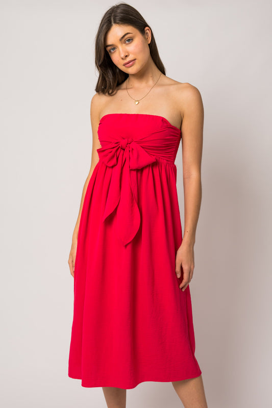 Sleeveless Front Tie Dress