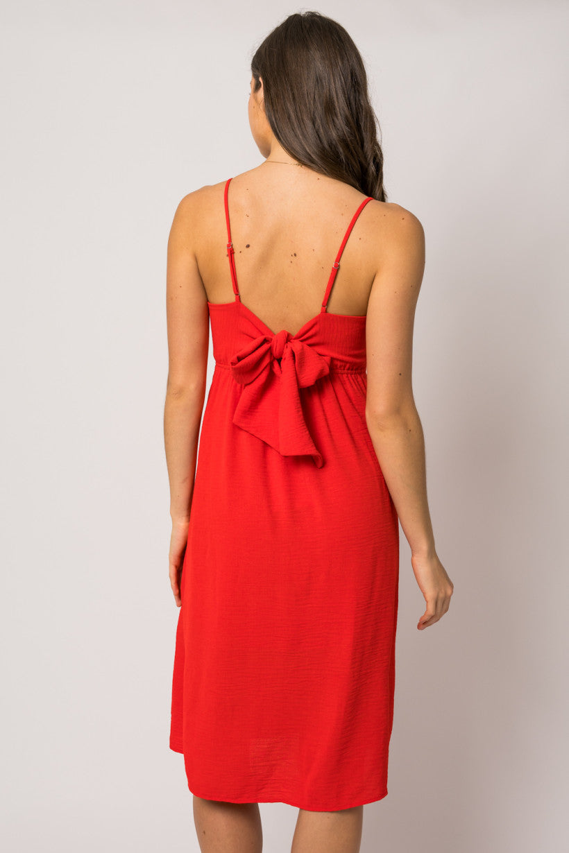 Thin Strap Tie Back Dress