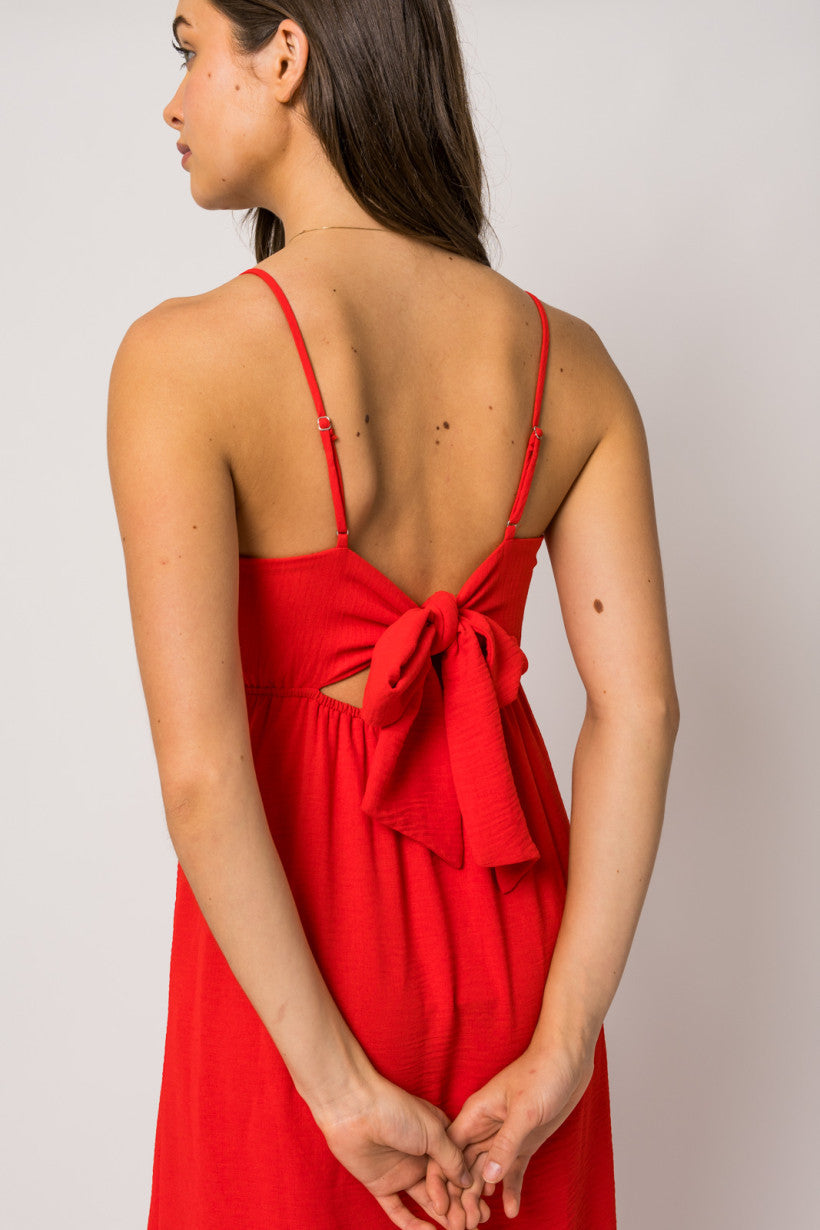 Thin Strap Tie Back Dress