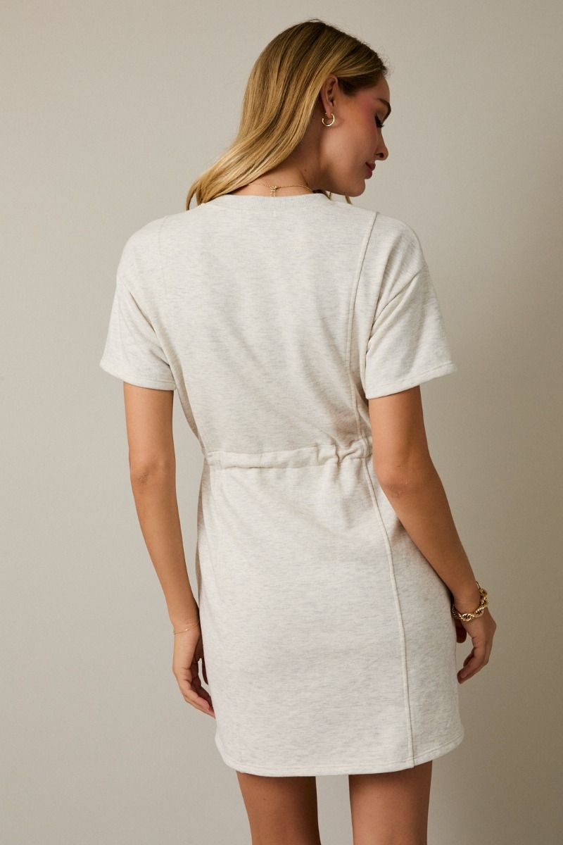 Drawstring Waist Mini Dress