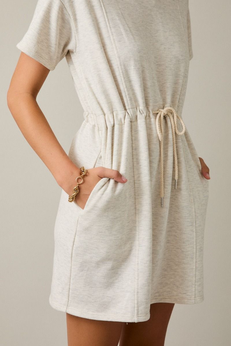 Drawstring Waist Mini Dress