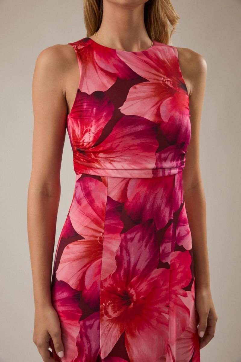 Ruched Waist Sleeveless Dress