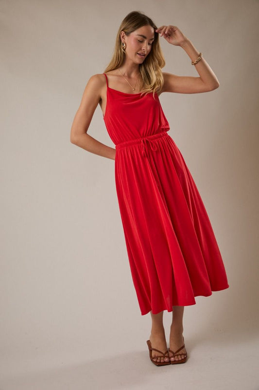 Elastic Waist Flare Dress