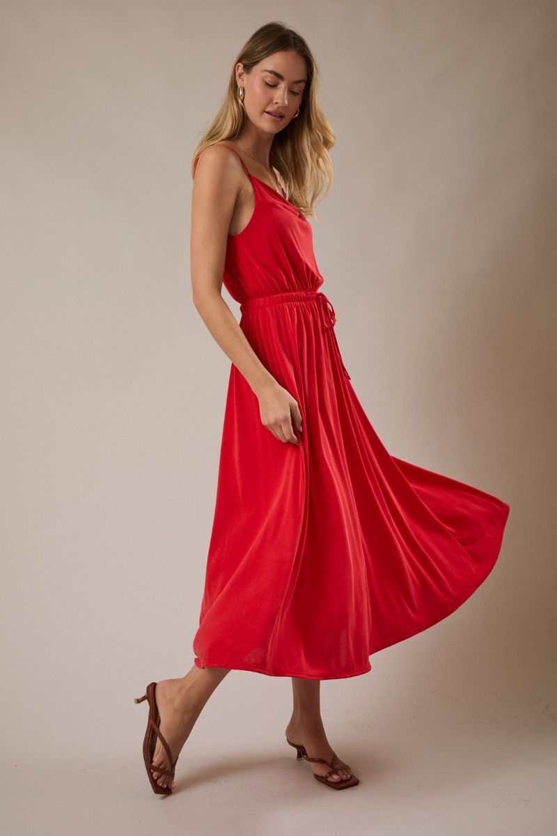 Elastic Waist Flare Dress