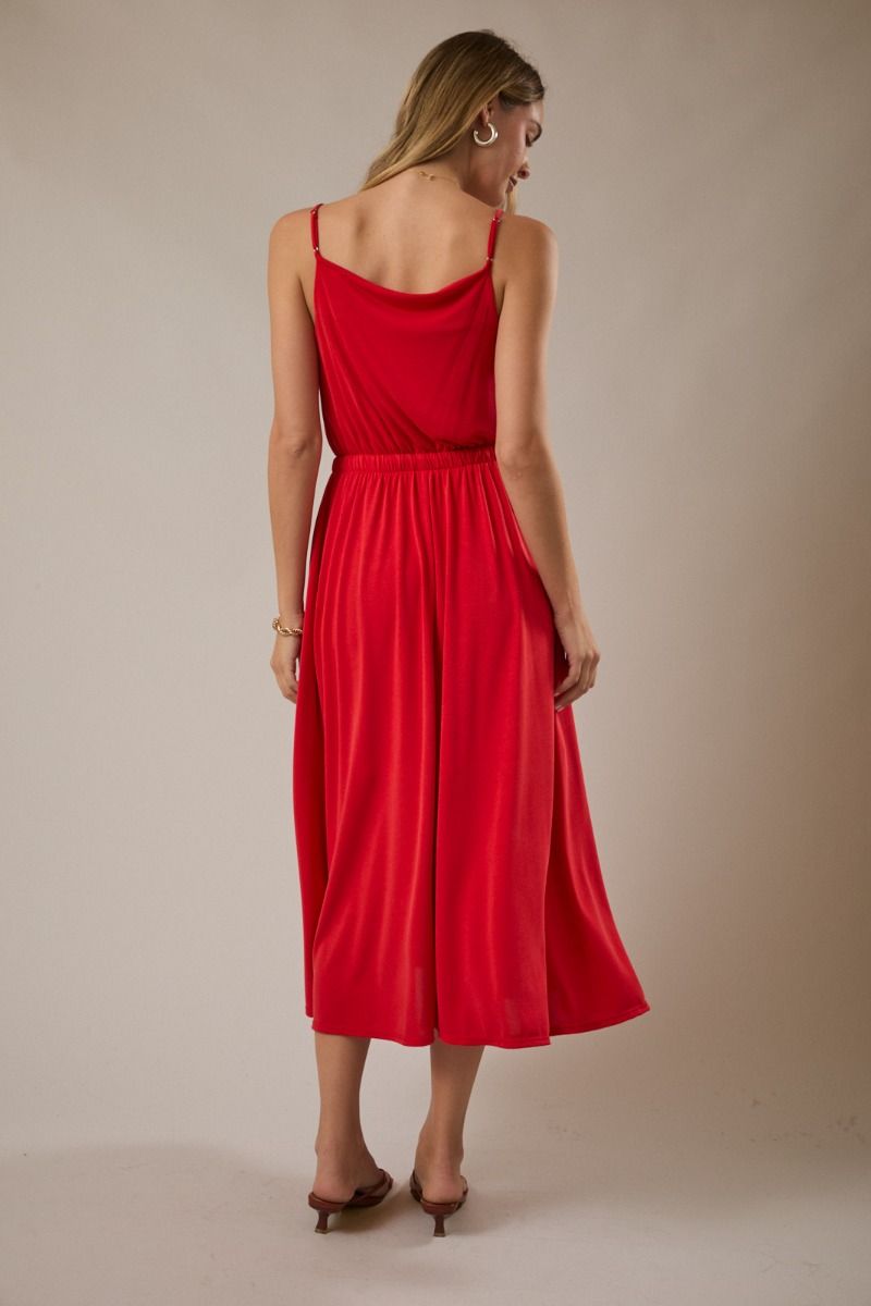 Elastic Waist Flare Dress