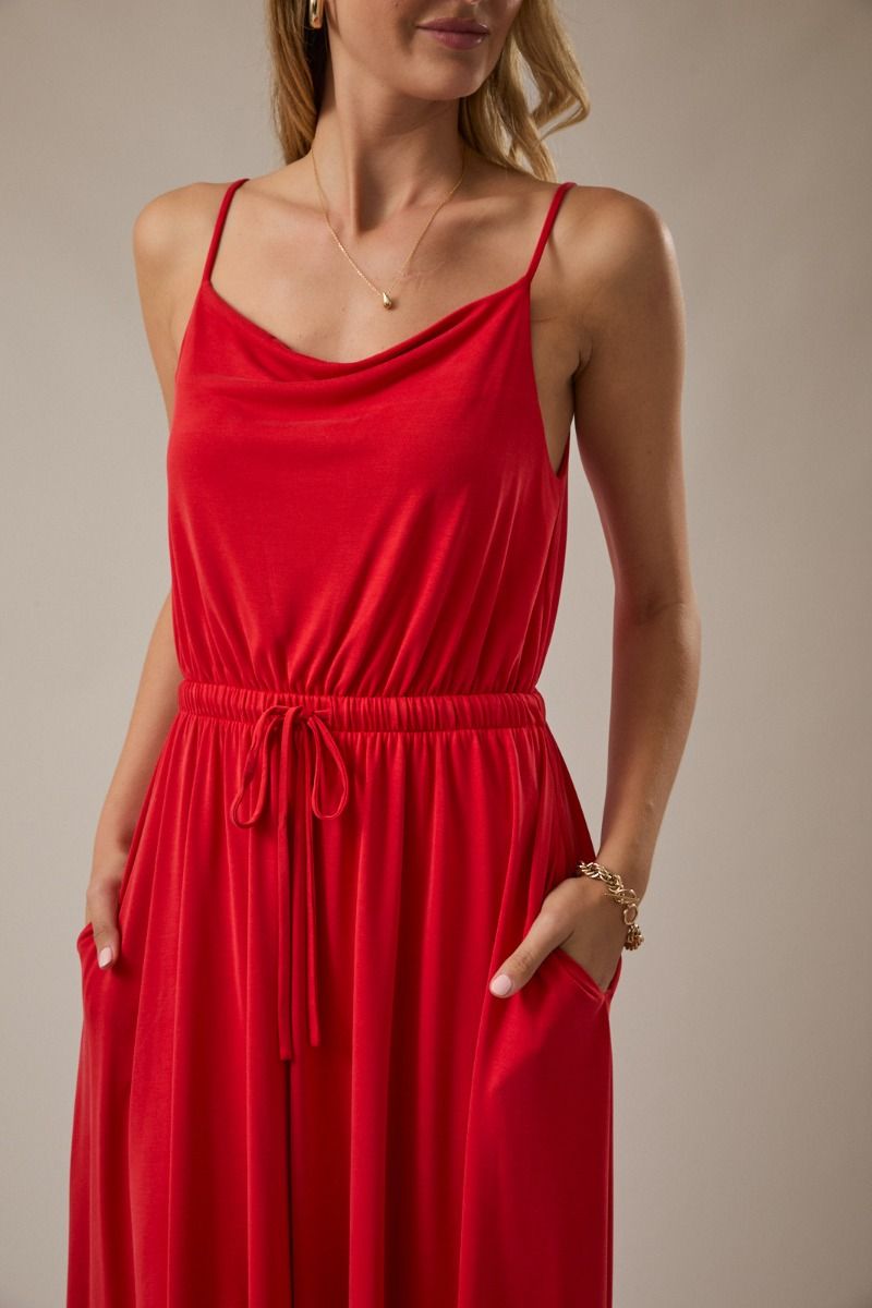 Elastic Waist Flare Dress