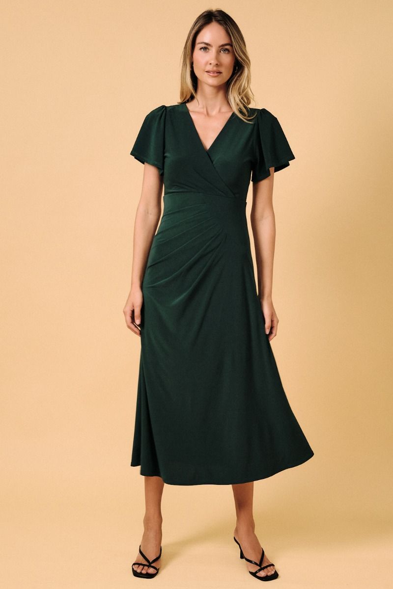 Wrap-Style Neckline Dress