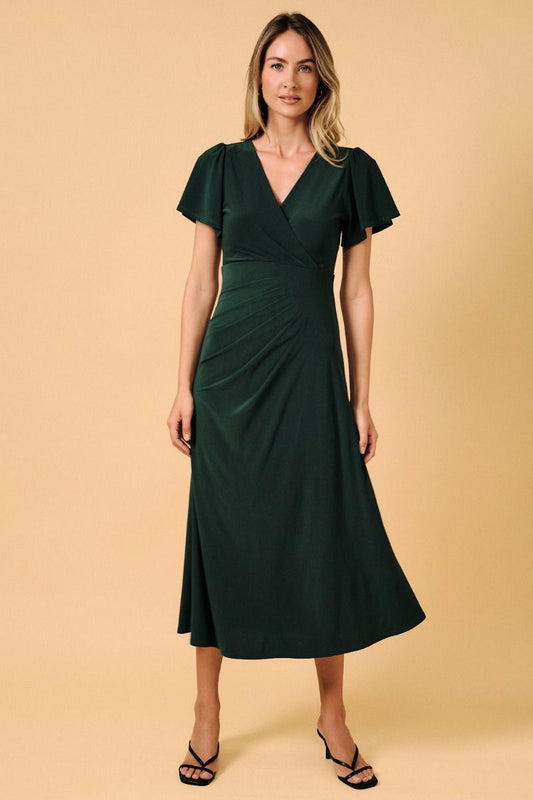 Wrap-Style Neckline Dress
