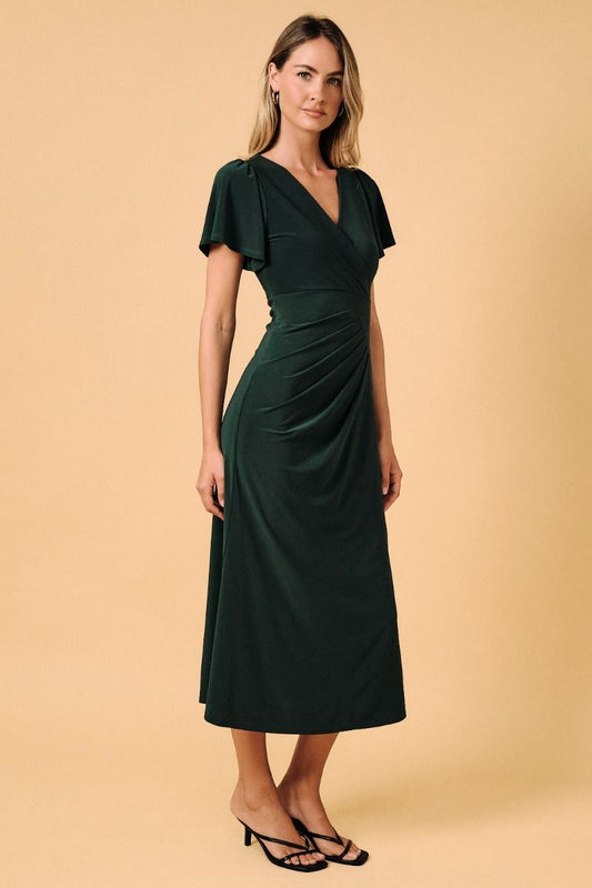 Wrap-Style Neckline Dress