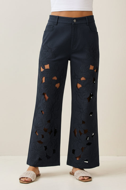 Floral Cutout Pants