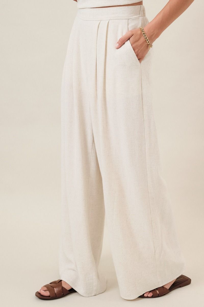 Pleated Wide Leg Pant