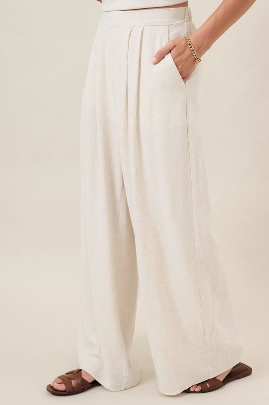 Pleated Wide Leg Pant