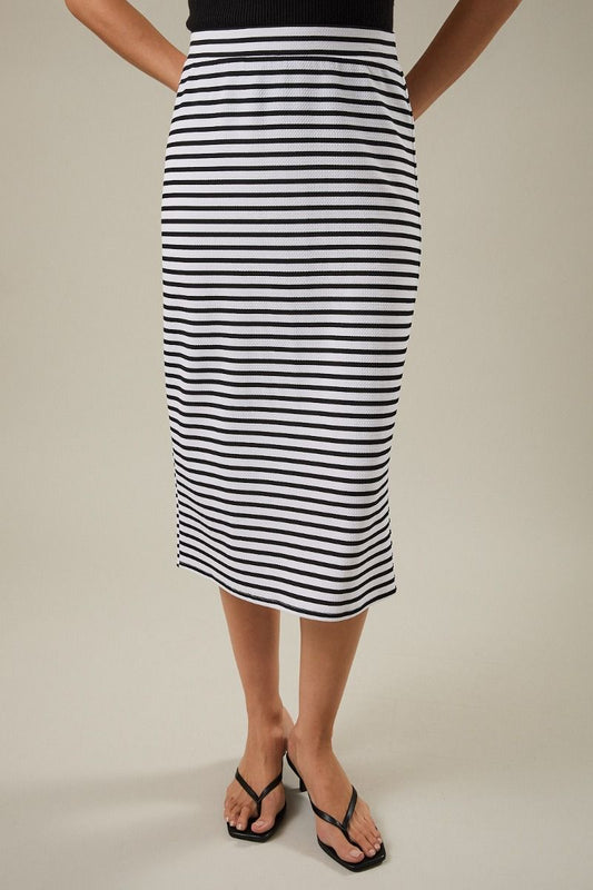 Back Slit Striped Skirt