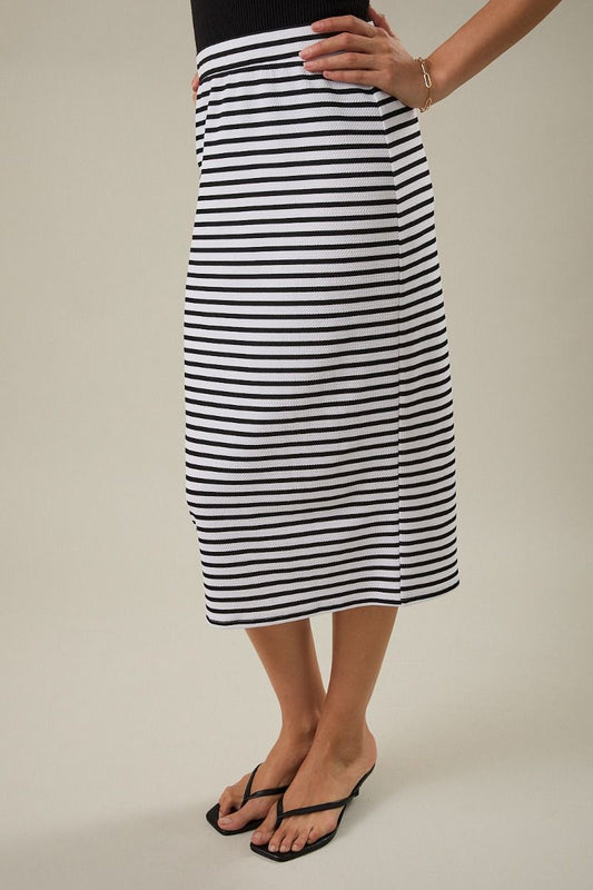 Back Slit Striped Skirt
