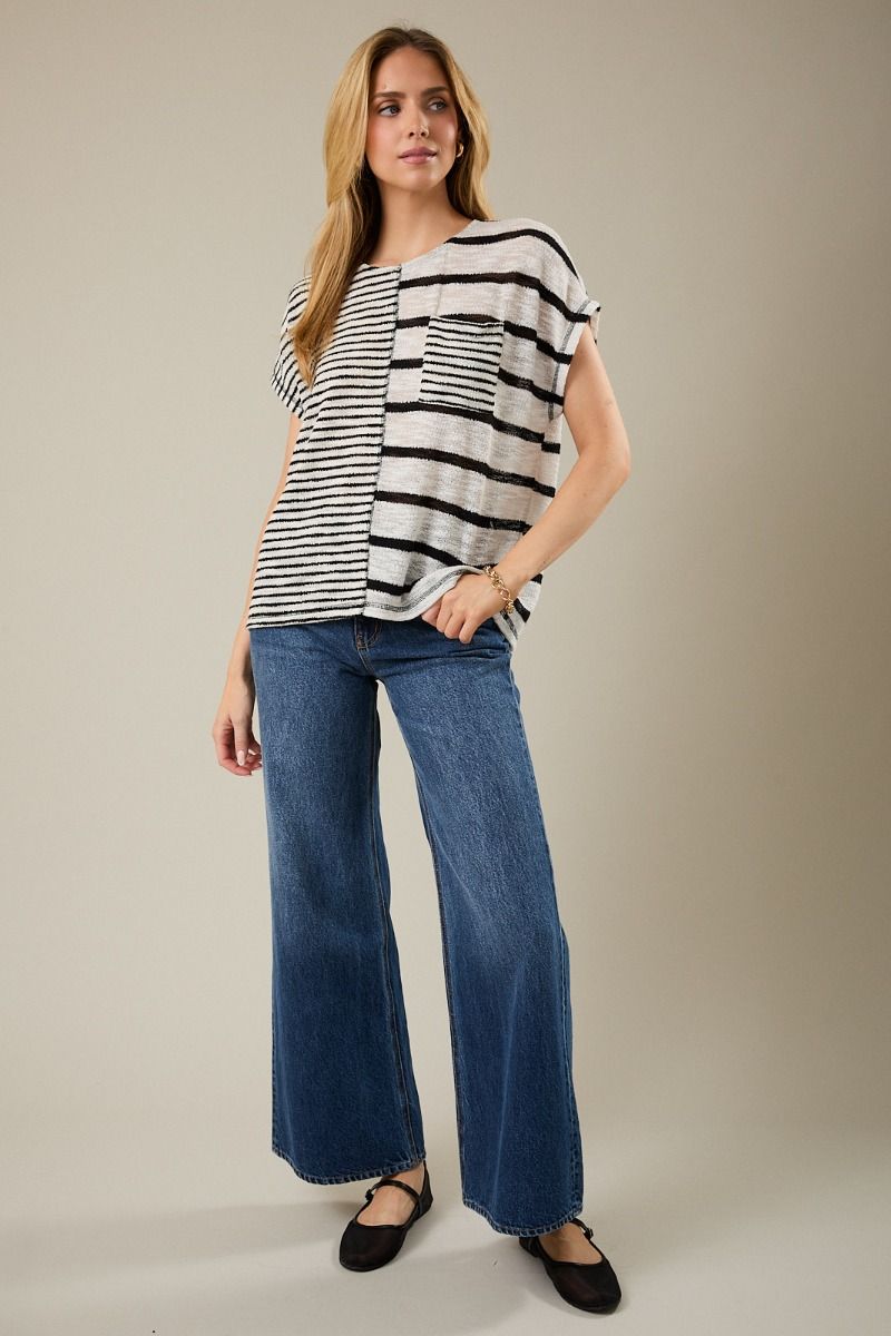 Multi Stripe Colorblock Top