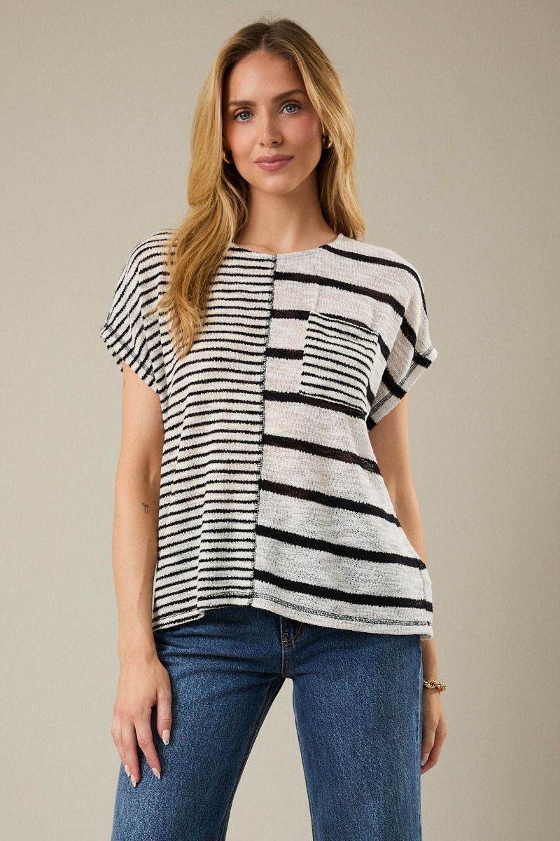 Multi Stripe Colorblock Top