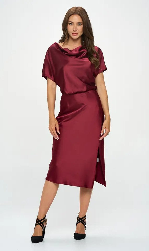 Satin One-Shoulder Dress