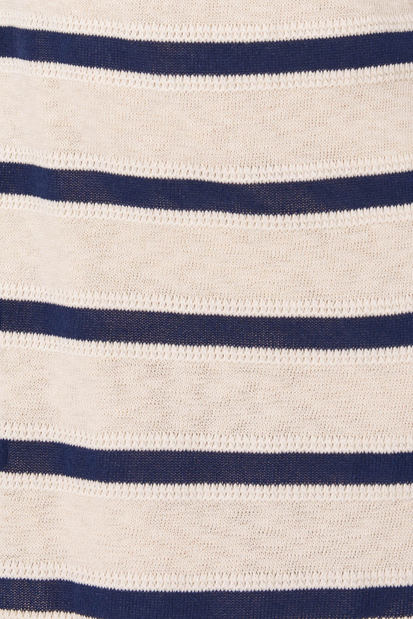 Navy and Ivory Striped Dress