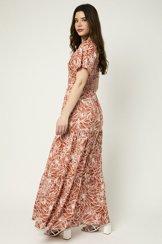 Smocked Floral Maxi Dress