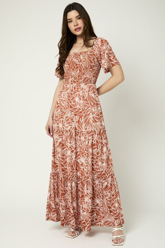 Smocked Floral Maxi Dress