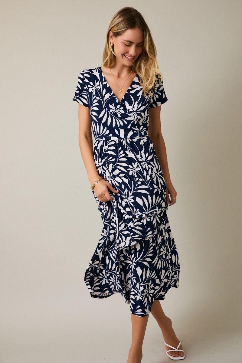 Cap Sleeve Wrap Dress