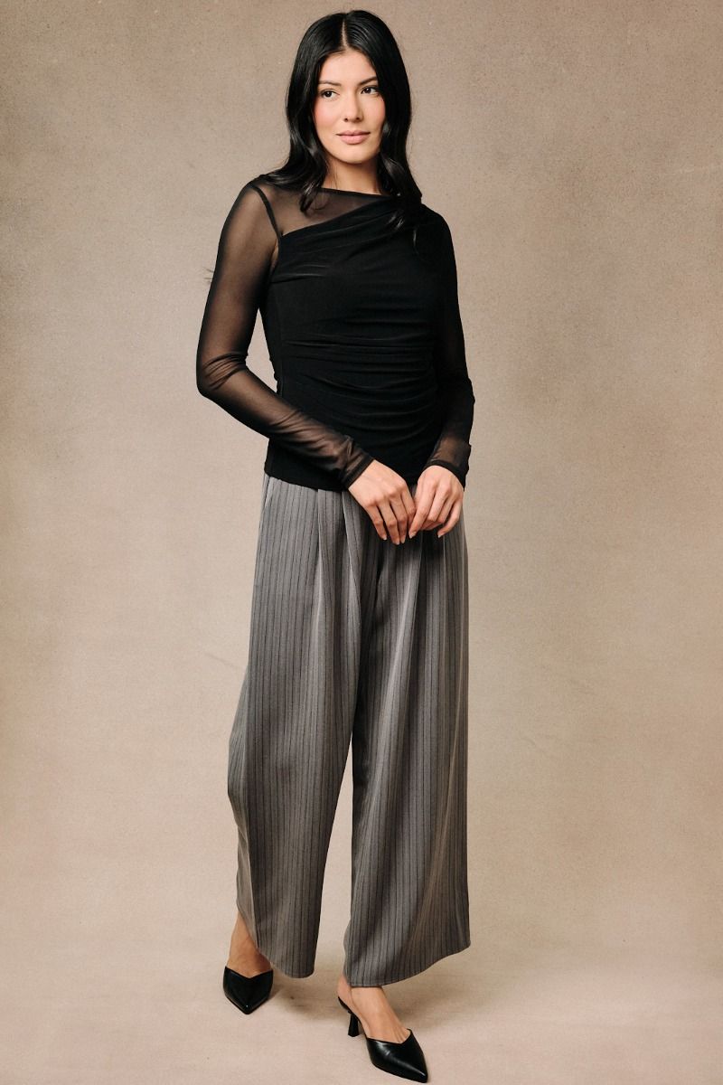 Pleated Wide Leg Pant