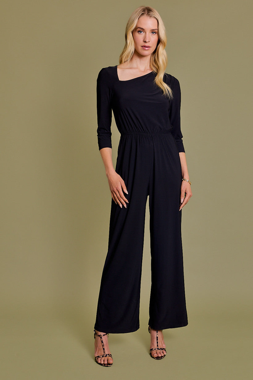 One Shoulder Black Jumpsuit