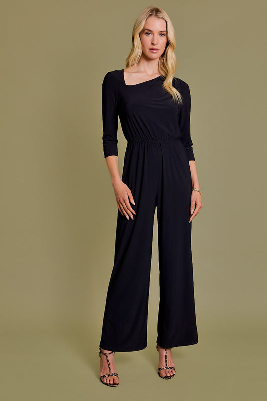 One Shoulder Black Jumpsuit