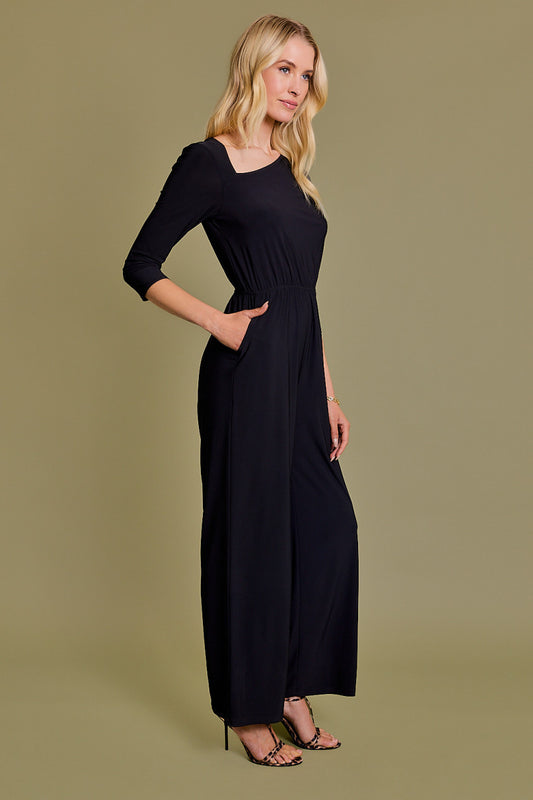 One Shoulder Black Jumpsuit