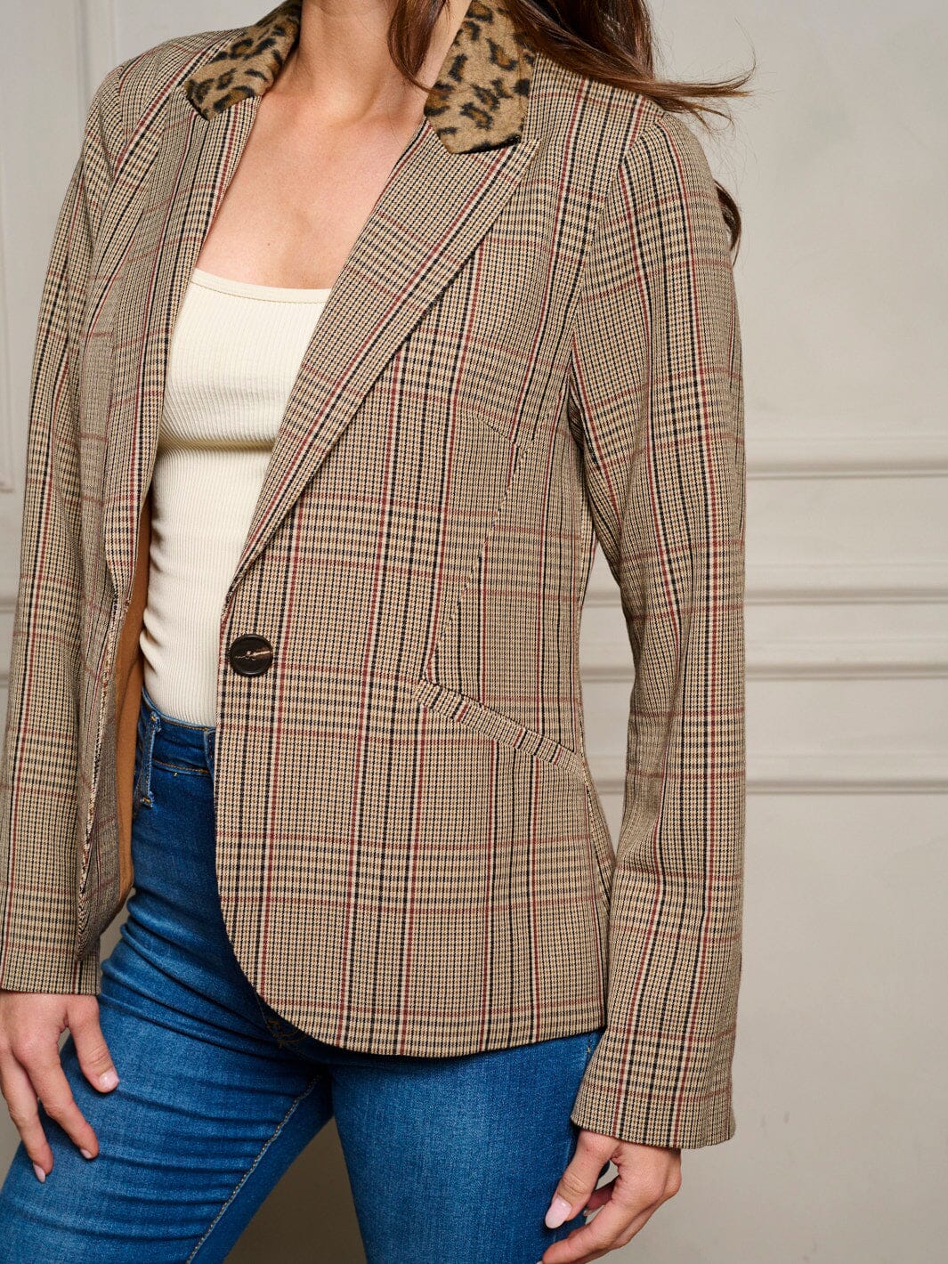 Mocha Plaid Blazer