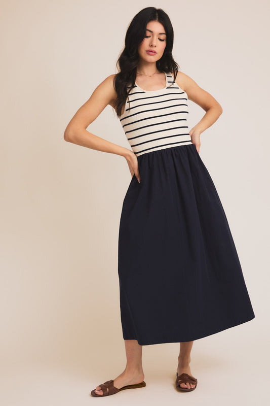 Woven Mix Striped Dress