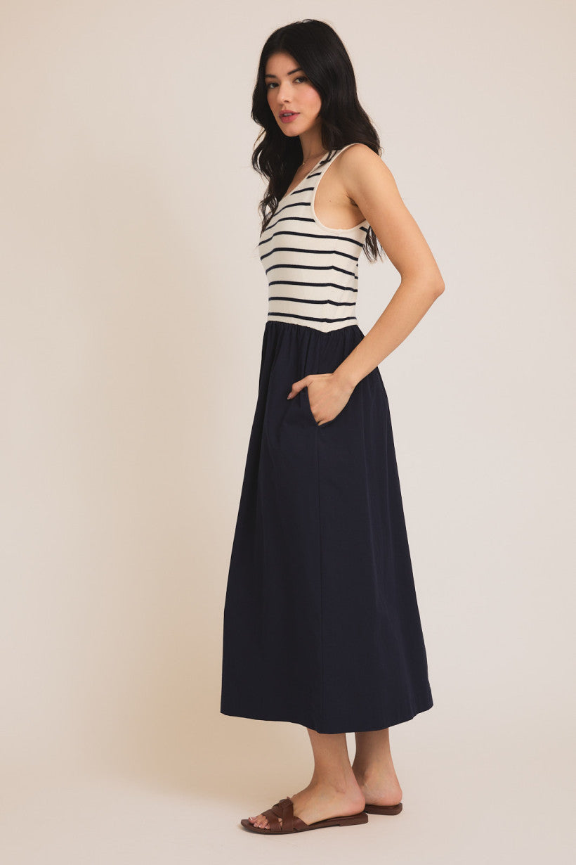 Woven Mix Striped Dress Woven Mix Striped Dress