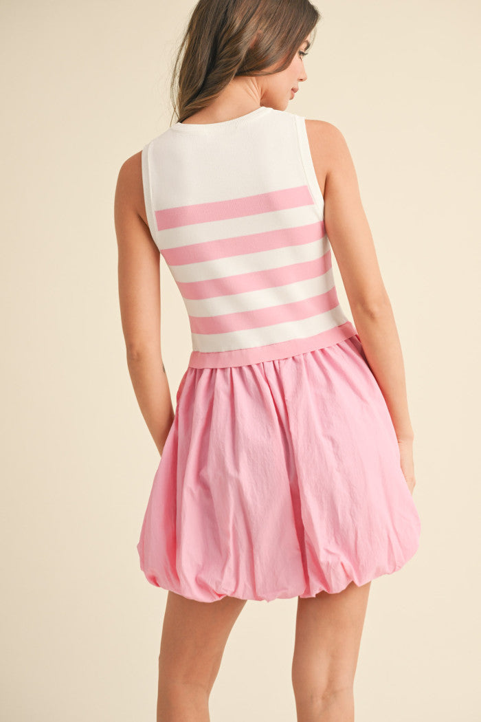 Bubble Hem Stripe Dress