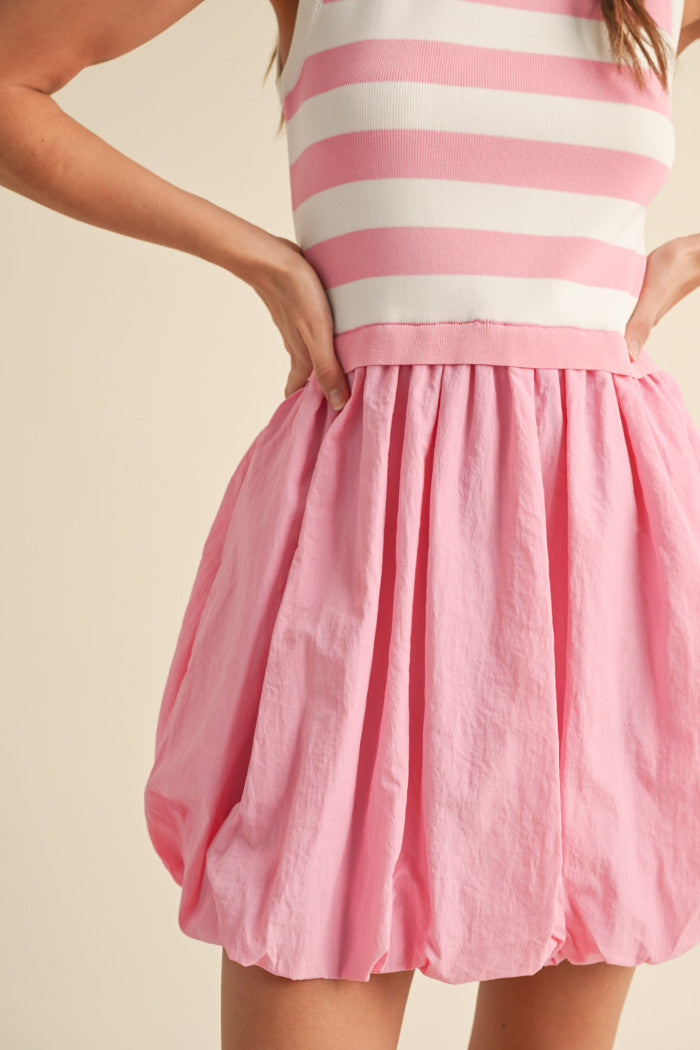 Bubble Hem Stripe Dress