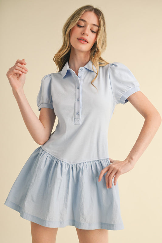 Polo Puff Sleeve Dress