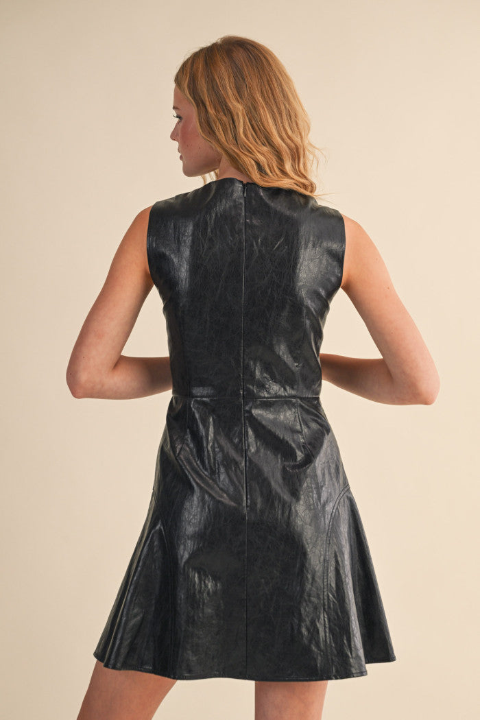 Faux Leather Dress