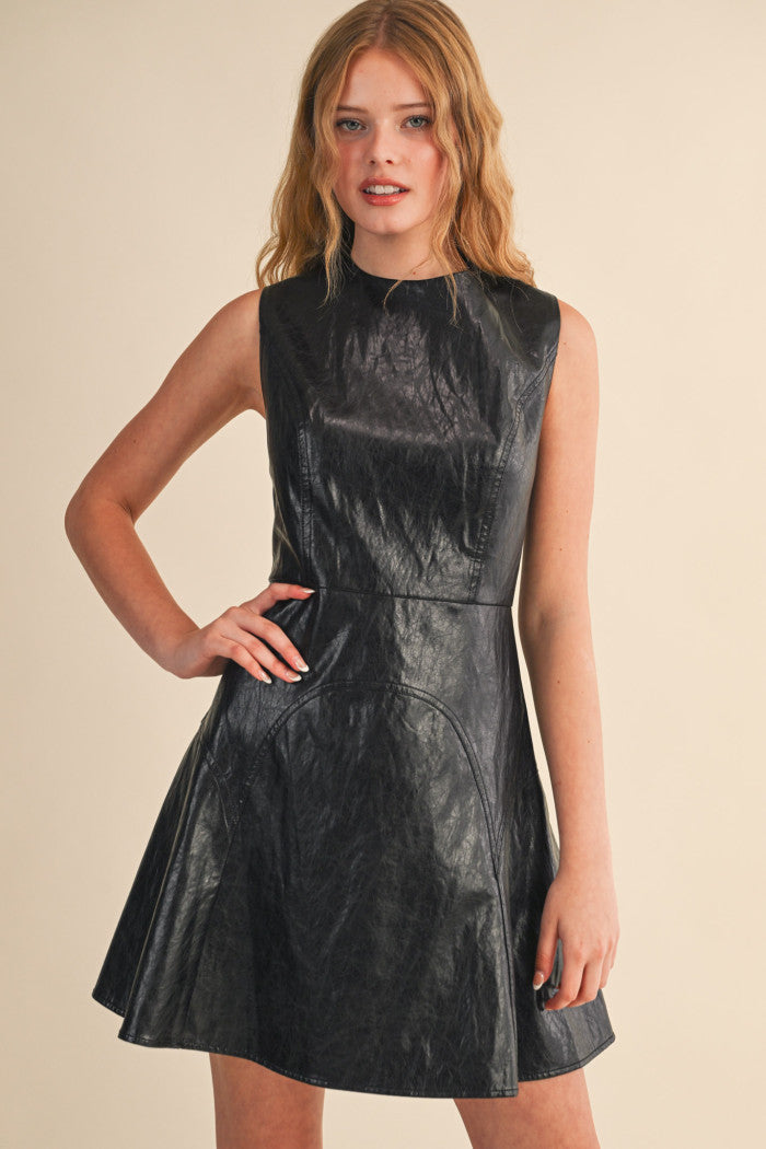 Faux Leather Dress