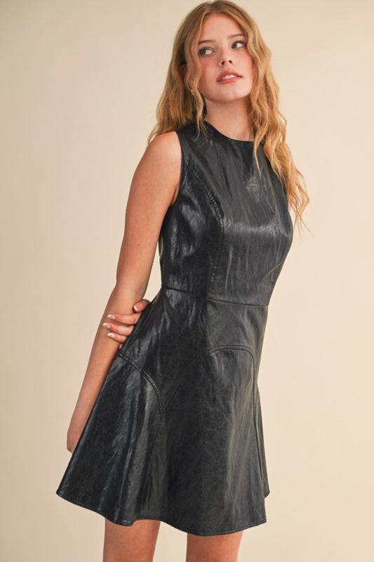 Faux Leather Dress