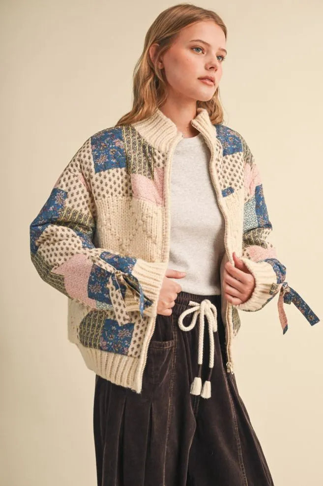 Patch Print Pastel Coat